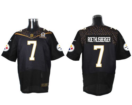 Nike Steelers #7 Ben Roethlisberger Black 2016 Pro Bowl Men's Stitched NFL Elite Jersey - Click Image to Close